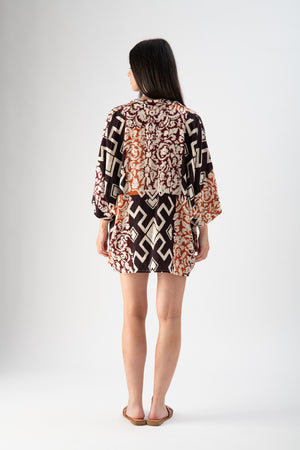 Kimono leggero in raso stampa floreale