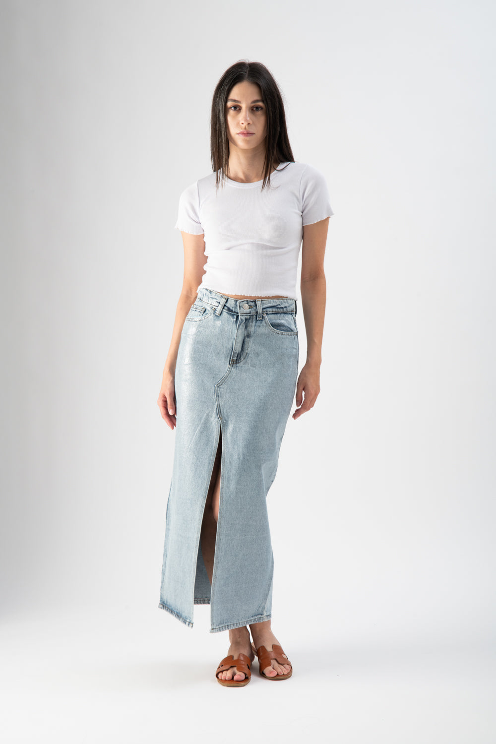 Gonna lunga in denim