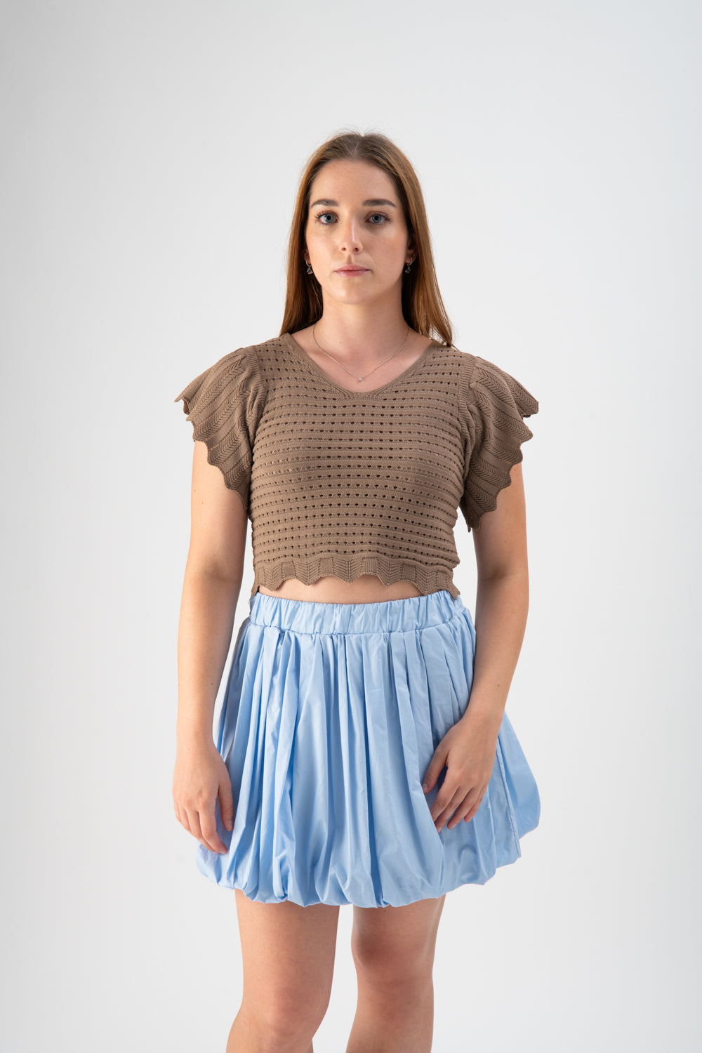 Maglia cropped traforata