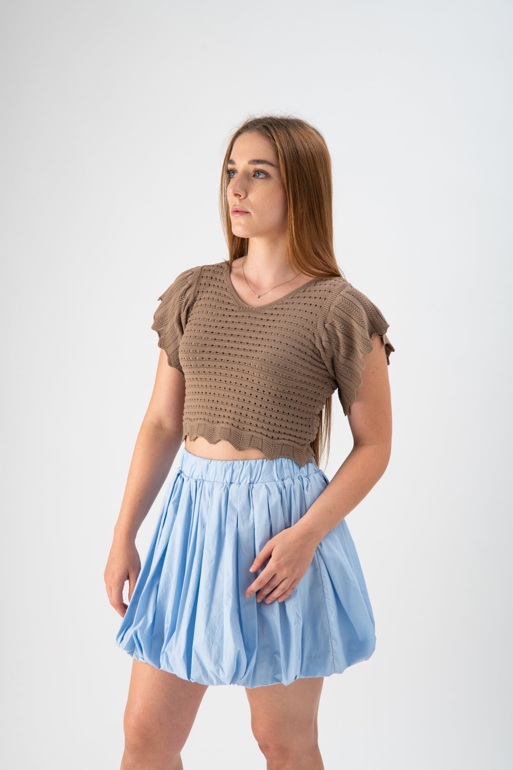 Maglia cropped traforata